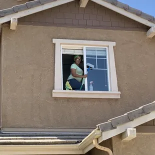 Window cleaning inside and outside