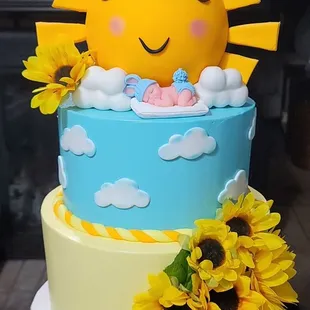 Here Comes The Sun Baby Shower Cake