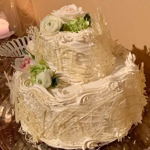 Half burnt almond torte half chocolate cake