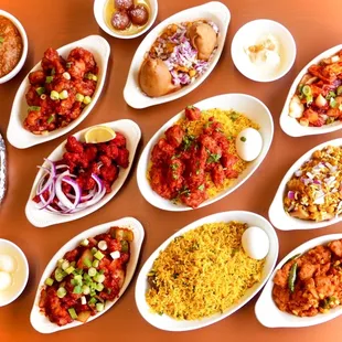a variety of dishes