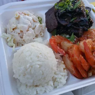 Kalbi and Garlic Shrimp