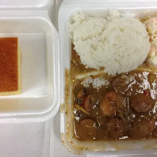 Seafood gumbo w/ cornbread for $7.  Very good value!  1st time trying gumbo, and I liked it.  (4 stars)