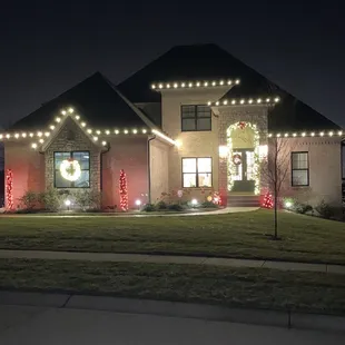 Christmas lights and wreaths