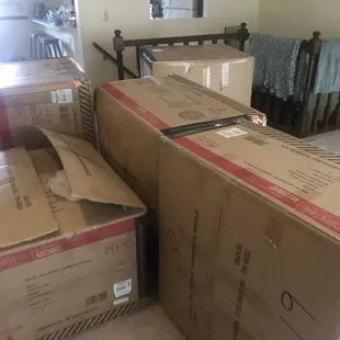 Here's what I got delivered! Just dropped off the boxes and left. That's what an $89 delivery fee paid for.