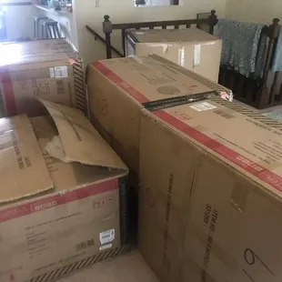 Here's what I got delivered! Just dropped off the boxes and left. That's what an $89 delivery fee paid for.