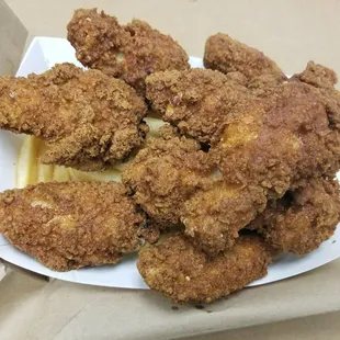 Chicken wings and fries