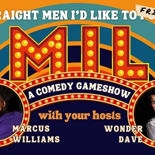 a poster for a comedy game show