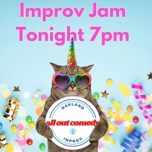 The Free Improv Jam Returns Tonight At 7pm!
https://www.alloutcomedytheater.com/the-free-improv-jam