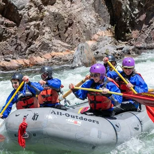 Class 4 rafting fun on the Tuolumne River.
