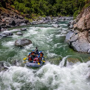 Class 4 rafting on the North Fork American River.