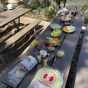 Post-Cherry Creek trip lunch at Merals Pool. Make your own tortilla wrap/sandwich!