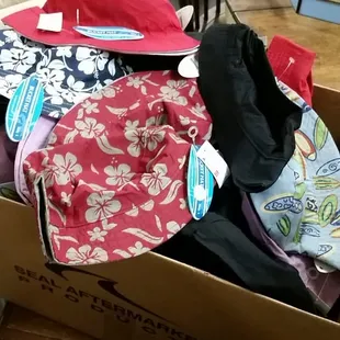 Box of bucket hats