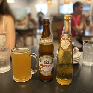 Sparkling pear drink and their version of a lager!