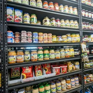 Jarred fare from the grocery section of the establishment