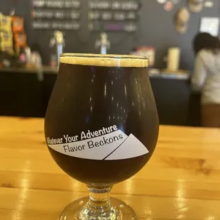 Delicious Monk's a revenge, a Belgian dark strong brew.