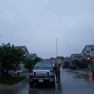 Keys are locked in this Vehicle and the Tech is using a no damage method to unlock it.