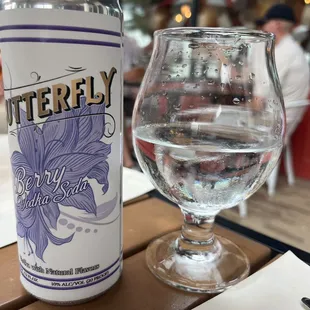 Butterfly vodka soda; berry flavor