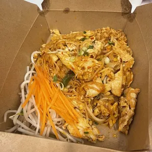 More than half empty Phad Thai as delivered. Huge empty