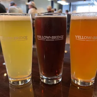 three different beers