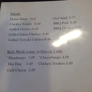 menu