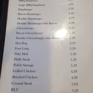 menu