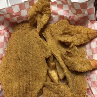 Fried fish and shrimp