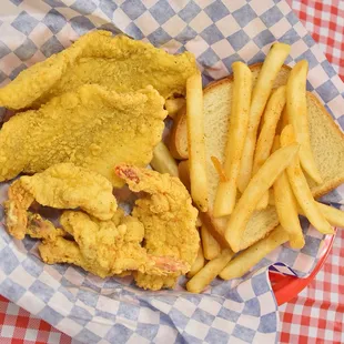 Catfish and fried shrimp