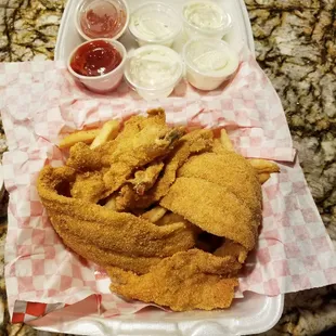 Fried catfish and shrimp basket