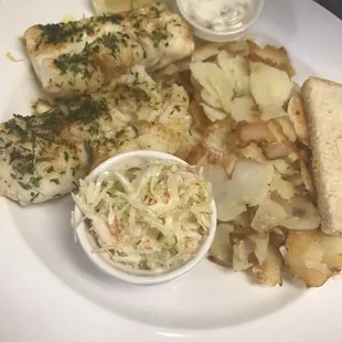 Baked cod dinner