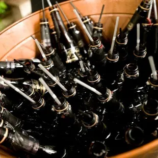 100 pre-corked and ready champagne splits for our guests after the ceremony