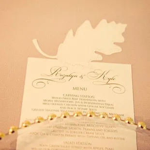 Our menu card placed at every setting