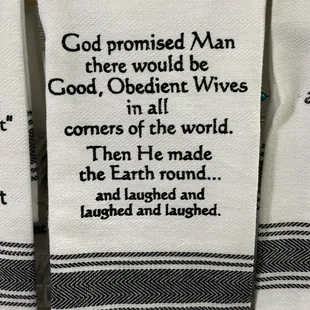 We have nearly 100 funny, witty, downright hilarious towels for every stage and chapter of life!