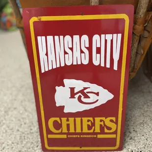 Kansas City Chiefs metal sign