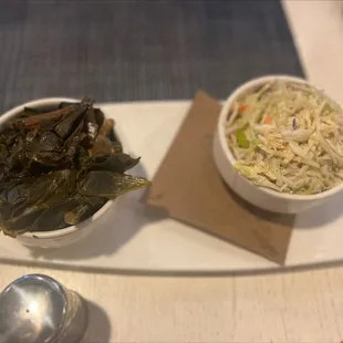 Greens and Cole Slaw