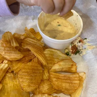 Homeamde Chips and Queso - yum!