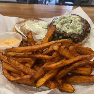 BD Steet Burger and sweet potato fries.
