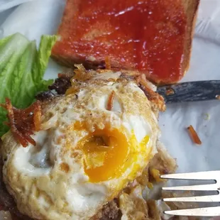 Cool burger with egg