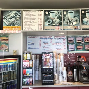 The menu and prices.