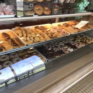 The selection of pastries and breakfast items.
