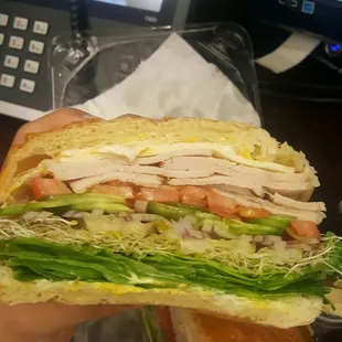 Turkey croissant sandwich. About $6