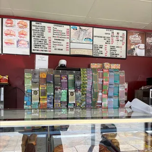 a display of donuts
