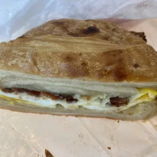 Bacon, egg and cheese croissant - perfectly made!