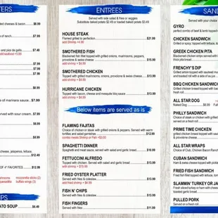 sushi and sashimi, menu