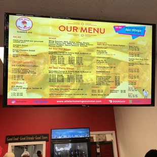 Updated menu