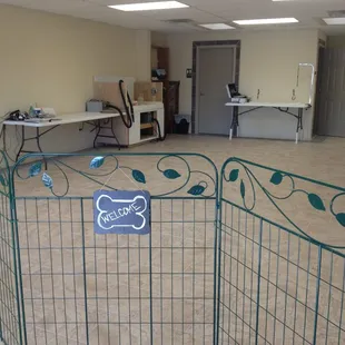 Totally dog friendly and cage free