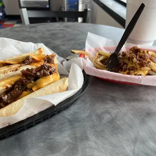BBQ steak and loaded fries