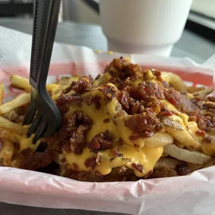 fries with cheese and bacon