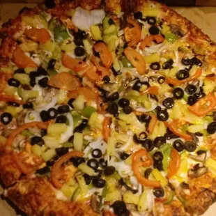 a whole pizza in a box