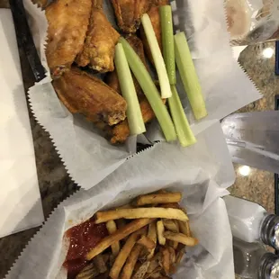Wings and fries