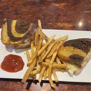 Rachel with fries. I should have taken a pic showing how much meat was on this sandwich.